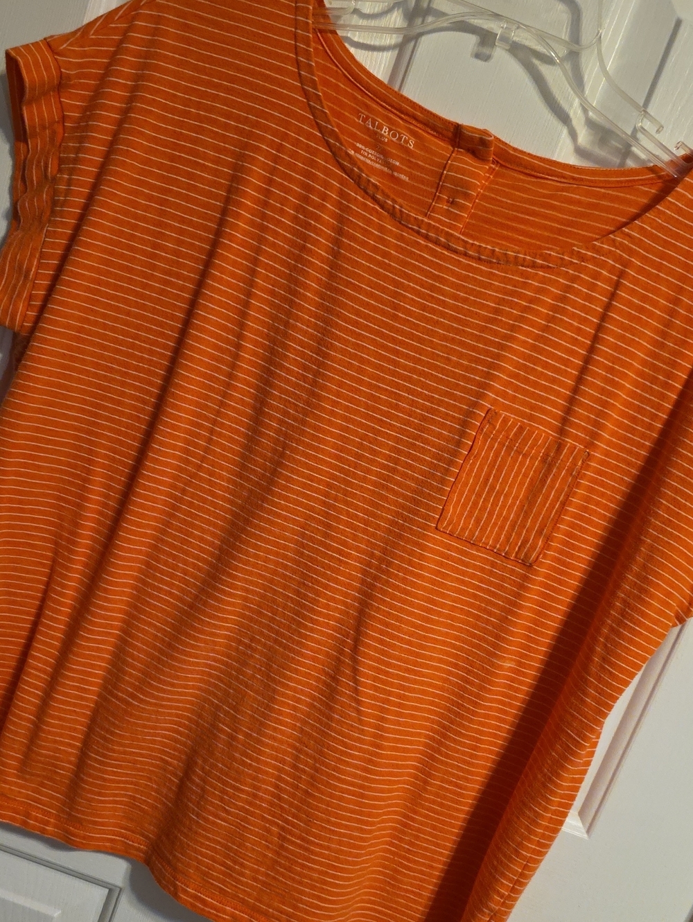 **FREE W/PURCHASE** Talbots Coral  & White Striped Tee - Plus 2X *Flawed*